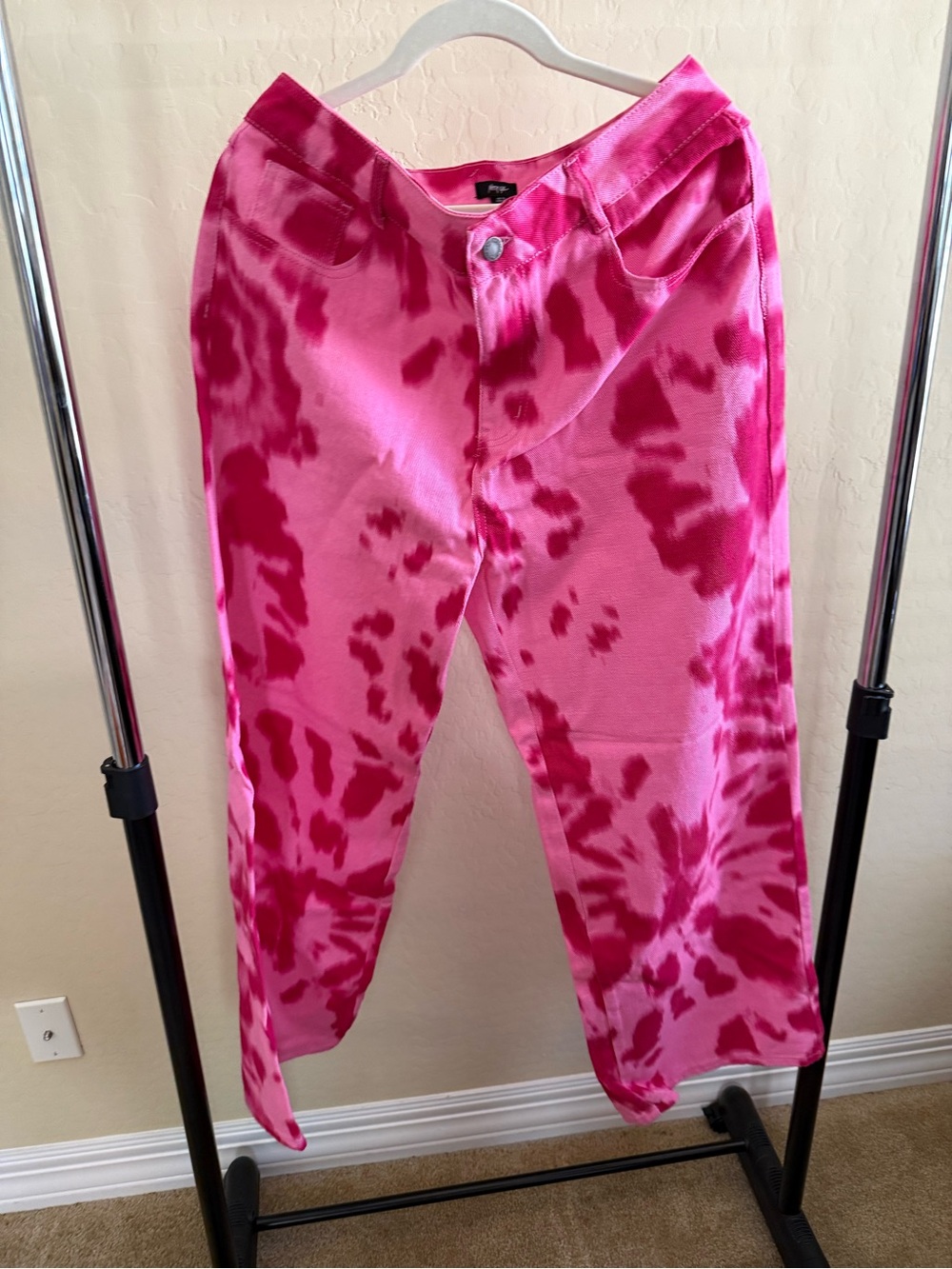 Nasty Gal Pink Tie-Dye Denim